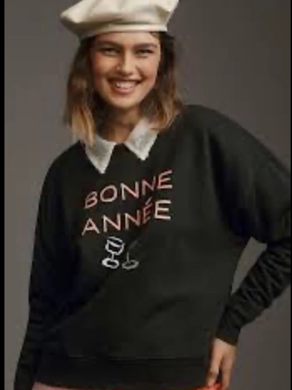 Phthalo Ruth for Maeve Anthropologie Bonne Année Graphic Sweatshirt Size XS